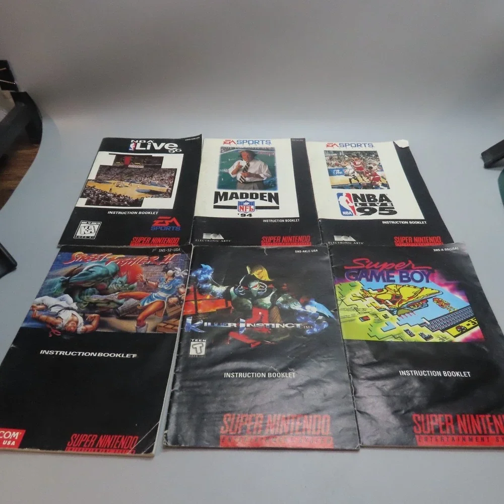 Lot Of 6 Super Nintendo SNES Instructions Manual Booklets